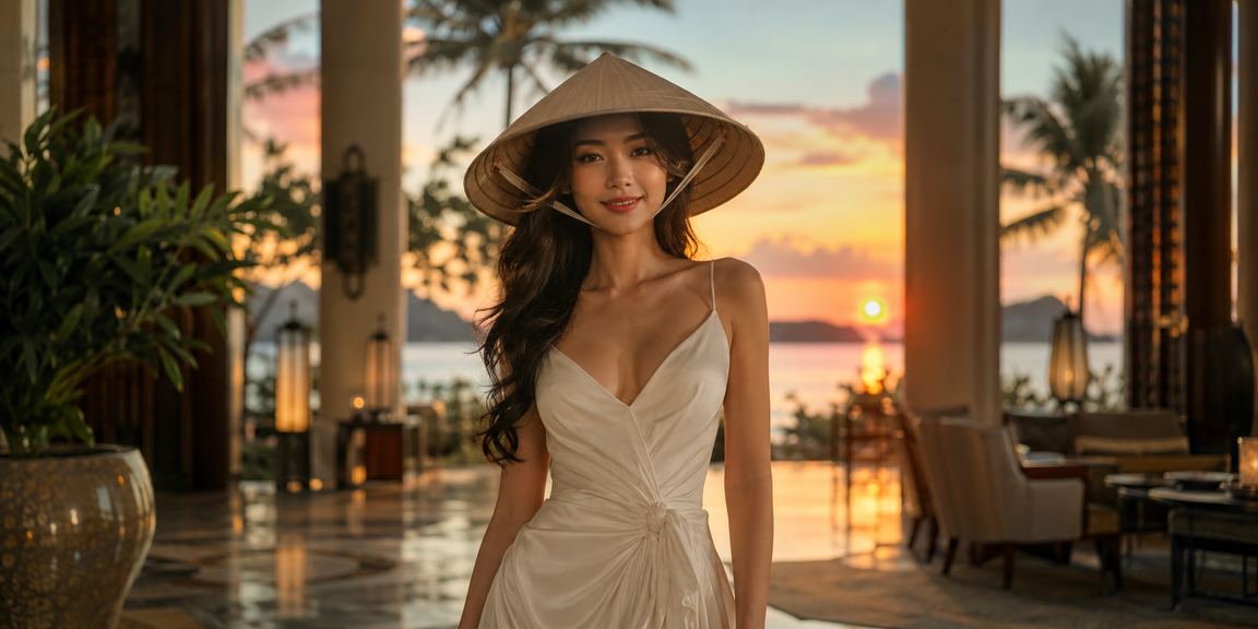 Khung cảnh chơi casino tại Sài Gòn với nón lá truyền thống